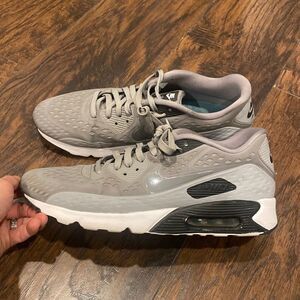 NIKE AIR MAX 90 ULTRA BR SHOES - DUST GREY size 13 in GUC 2014 grey black white